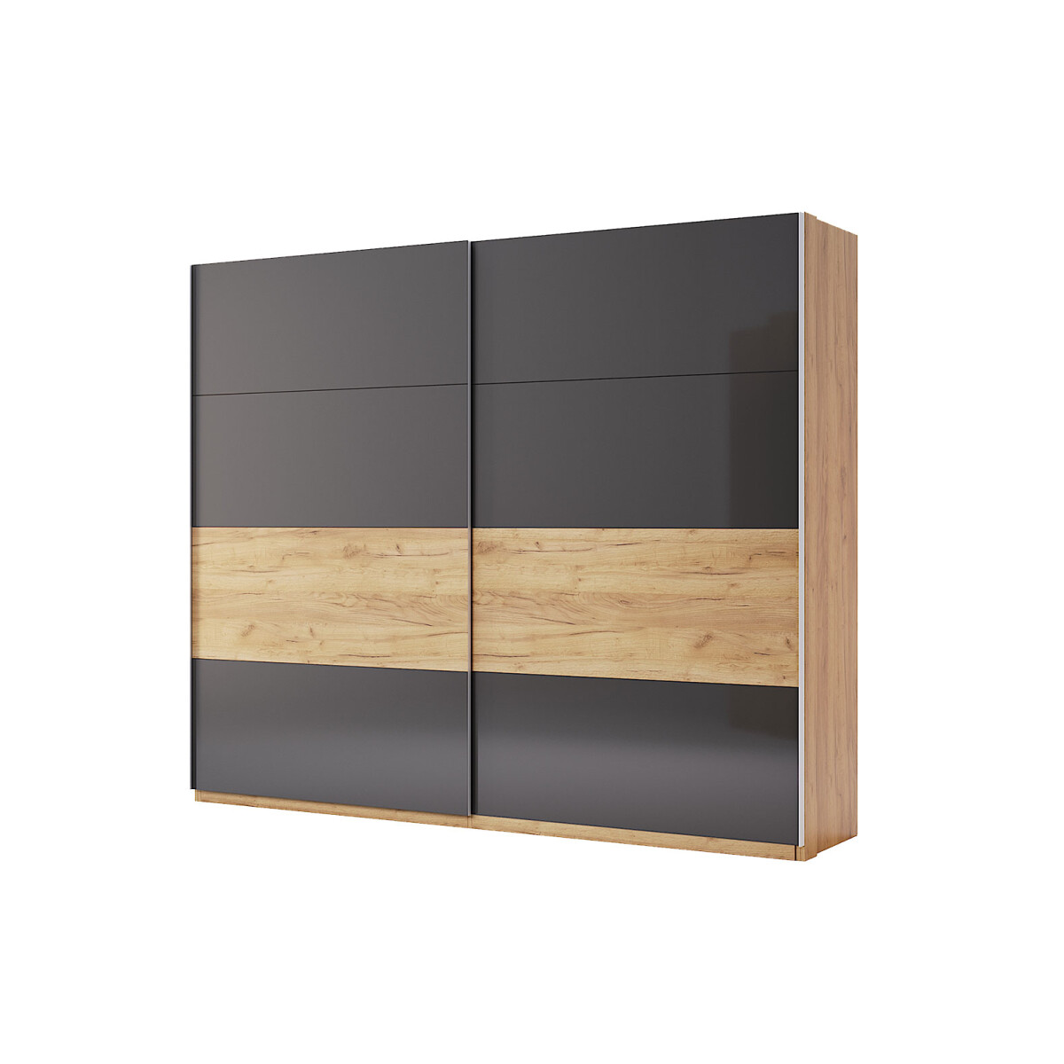 Skříň s posuvnými dveřmi 2.5x2.1 Mat Láva/Dub Kraft, série N Ramona 
Skříň s posuvnými dveřmi 2.5x2.1 Mat Láva/Dub Kraft, série N Ramona