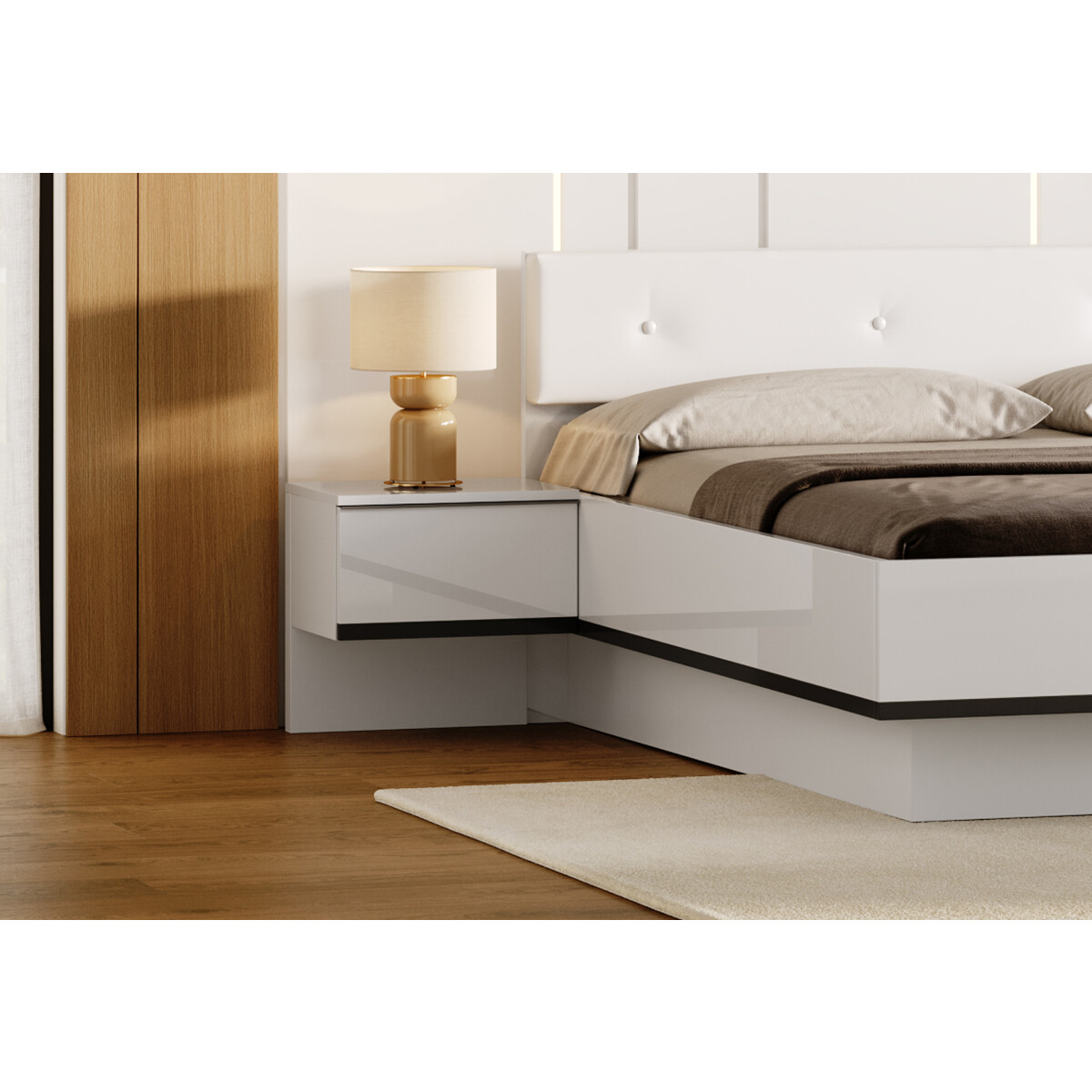 Noční stolek závěsný 1šx (2ks) Bílý lesk / Matný antracit Lucca
Noční stolek závěsný 1šx (2ks) Bílý lesk / Matný antracit Lucca