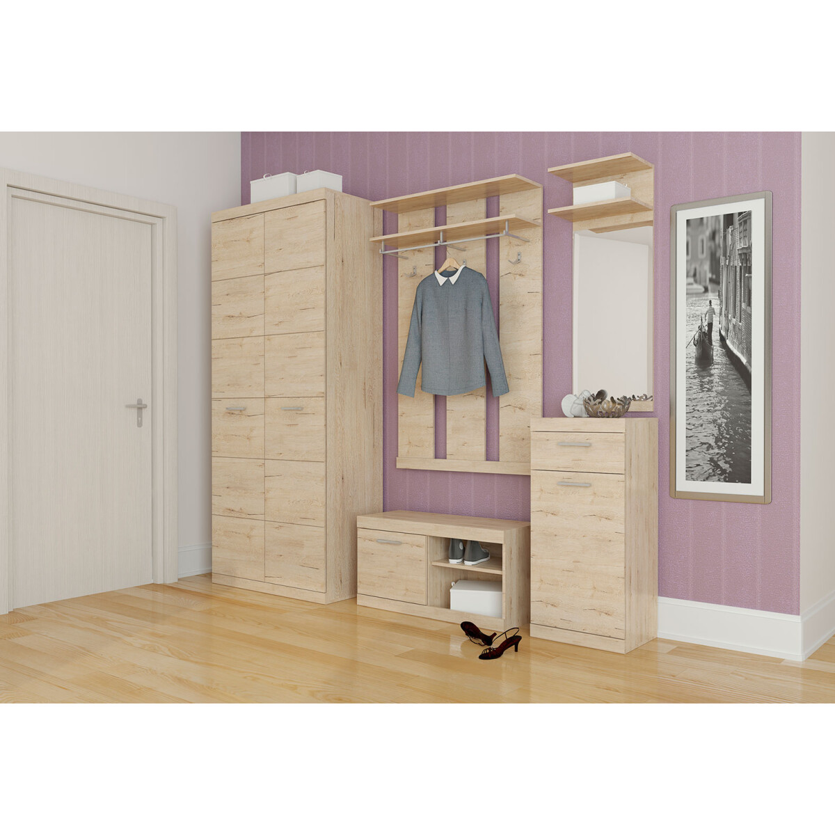 Předsíňová sestava 2.3 m dub san remo Oskar
Předsíňová sestava 2.3 m dub san remo Oskar