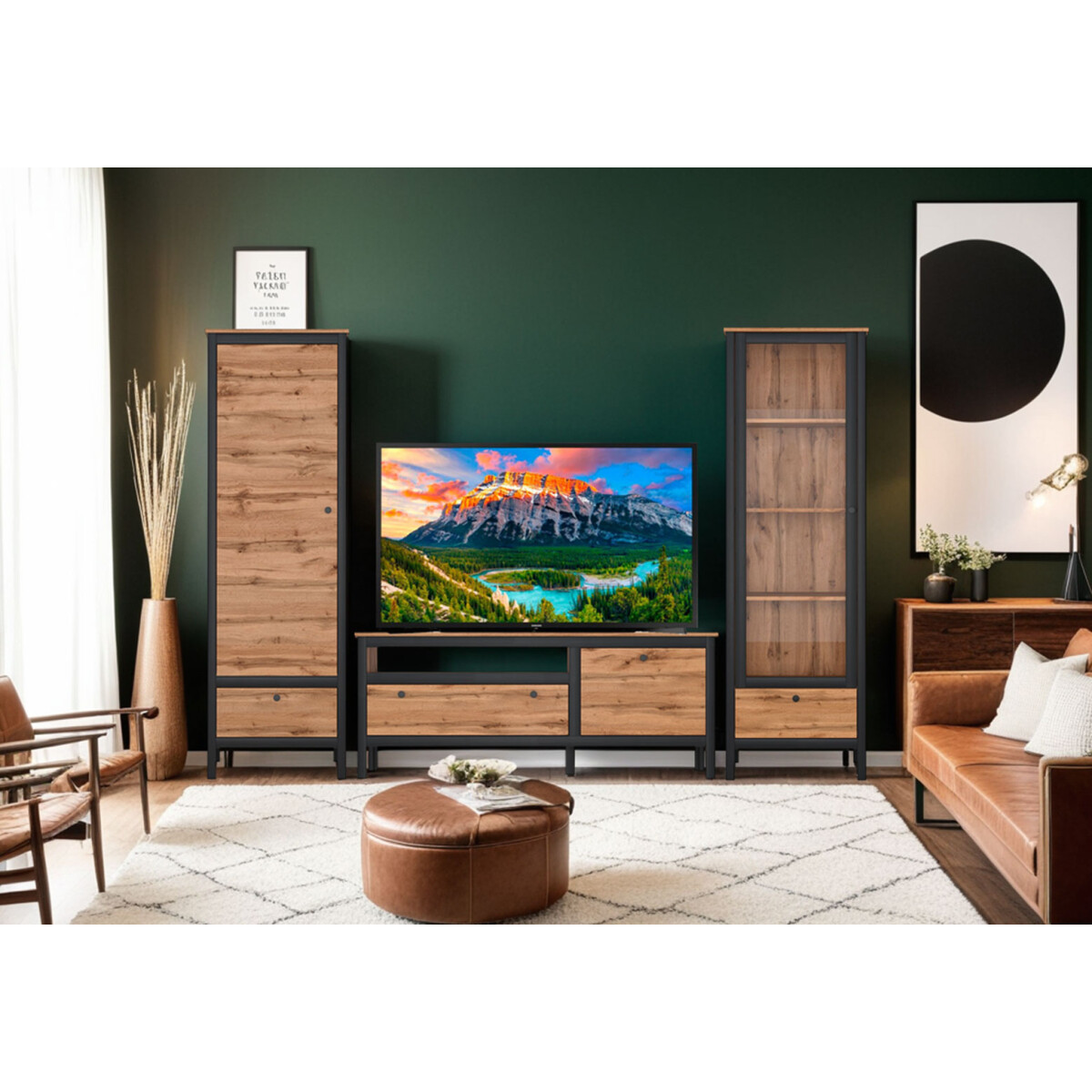 Obývací sestava 2.7 m dub wotan / černý Loft
Obývací sestava 2.7 m dub wotan / černý Loft