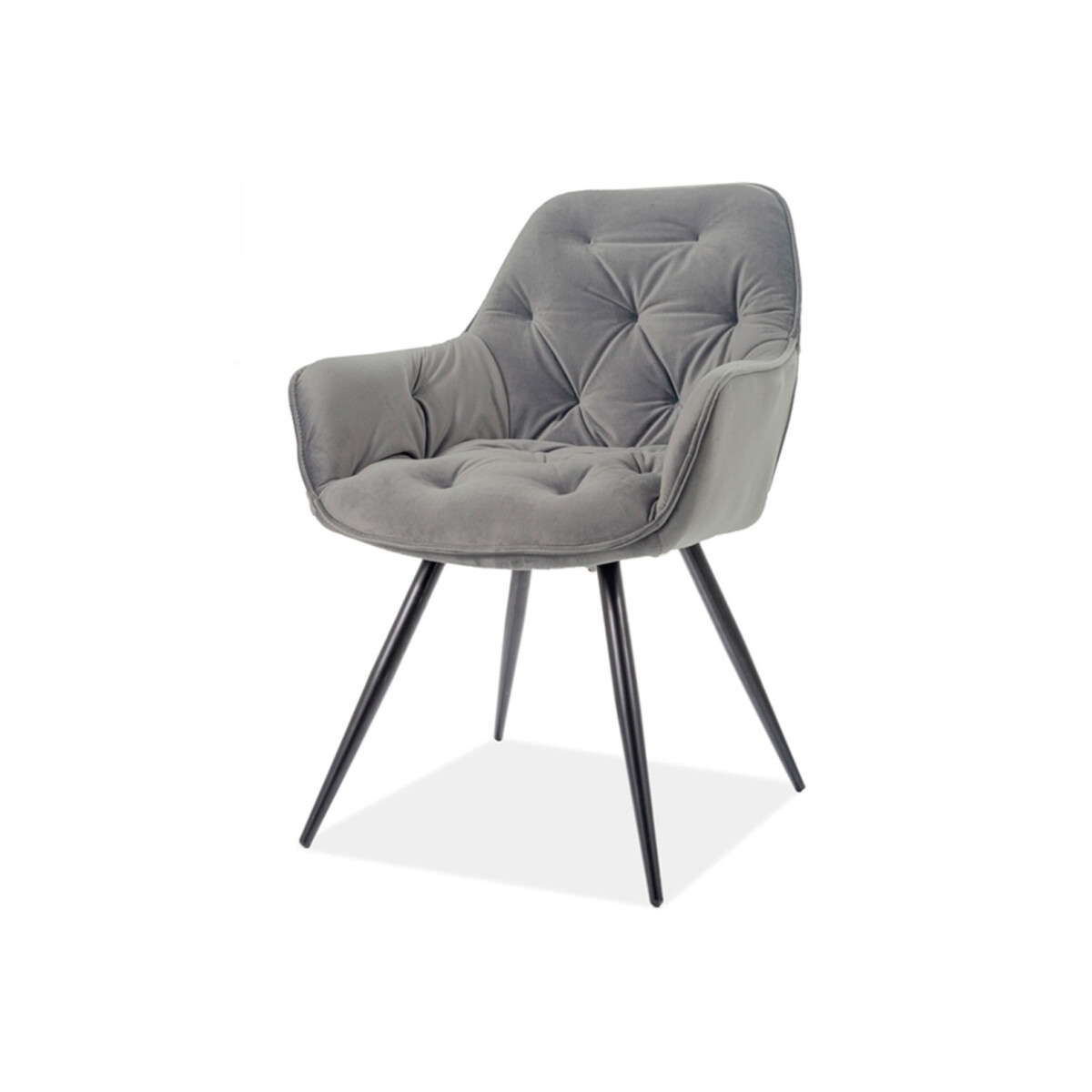 Židle Cherry Matt Velvet šedý Bluvel 85, matná černá kov 
Židle Cherry Matt Velvet šedý Bluvel 85, matná černá kov