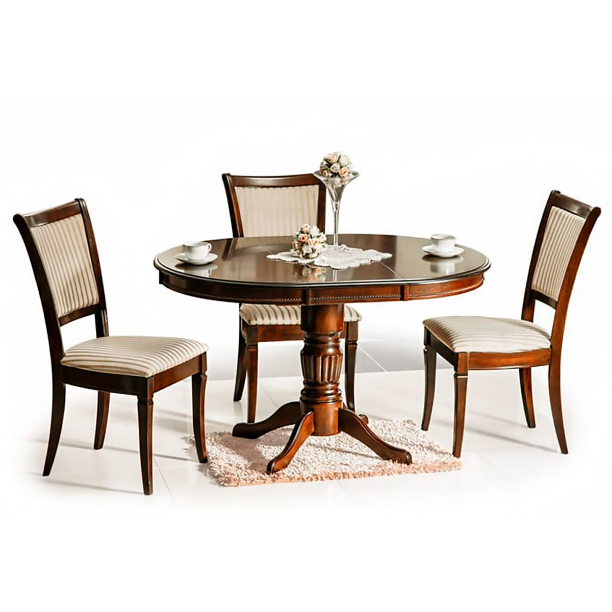 Stůl Olivia 106(141)x106 + 3 MN-SC 132 / tmavý ořech
Stůl Olivia 106(141)x106 + 3 MN-SC 132 / tmavý ořech