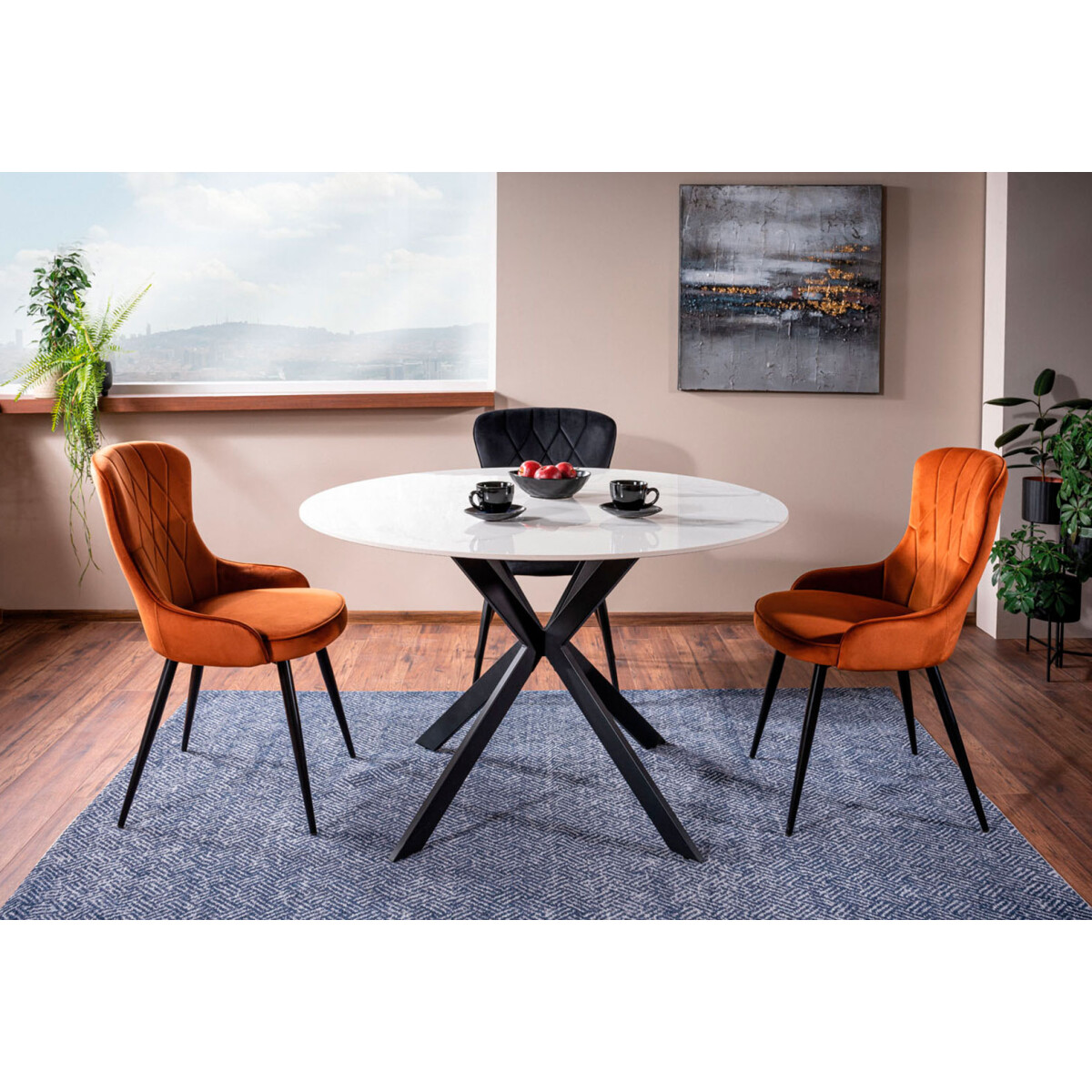 Stůl Talia 120 bílý + 3 židle Lotus Velvet skořicový, černý / kov černá matná
Stůl Talia 120 bílý + 3 židle Lotus Velvet skořicový, černý / kov černá matná
