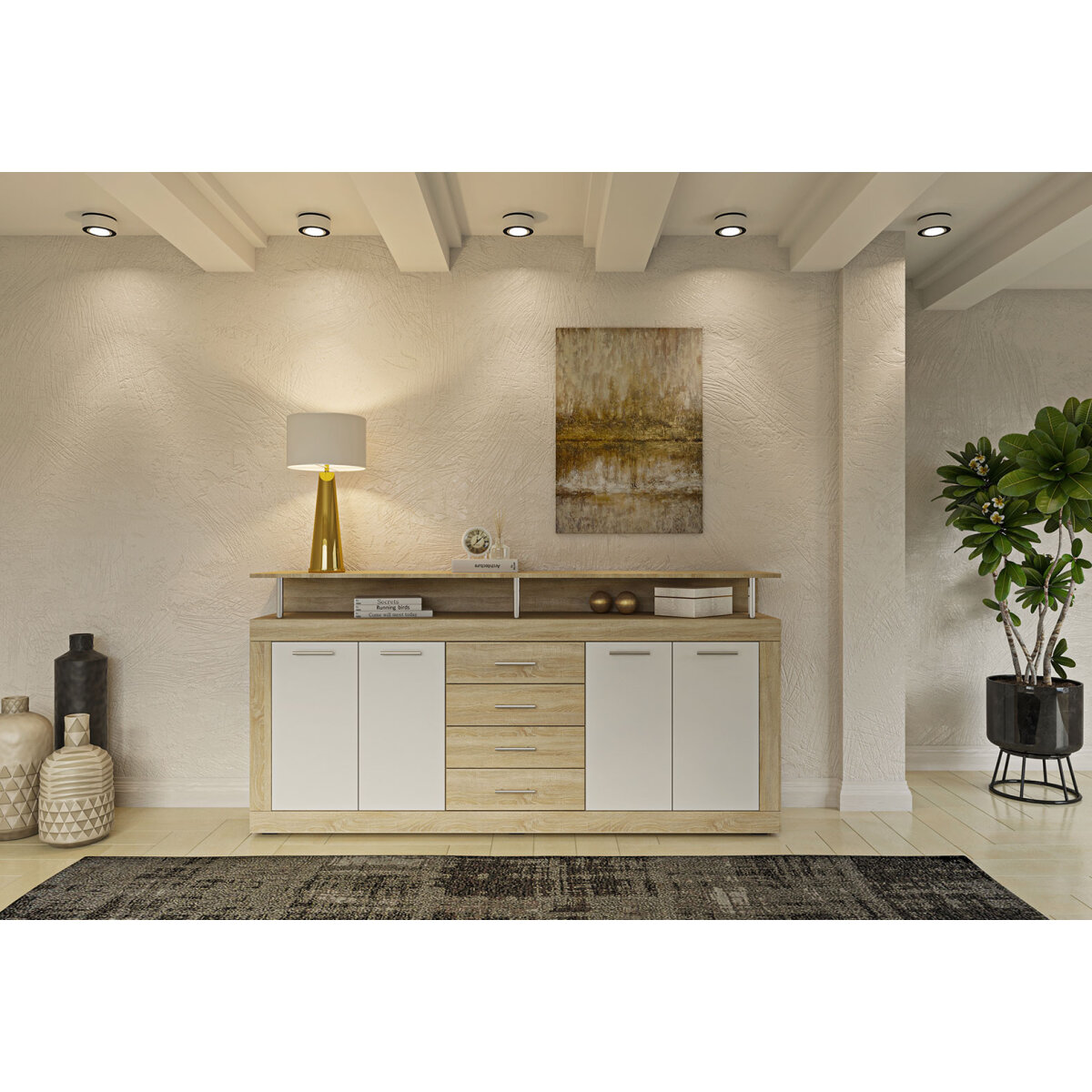 Komoda s dvířky a 4 zásuvkami Praha 195 cm Dub sonoma / Nymphaea alba
Komoda s dvířky a 4 zásuvkami Praha 195 cm Dub sonoma / Nymphaea alba