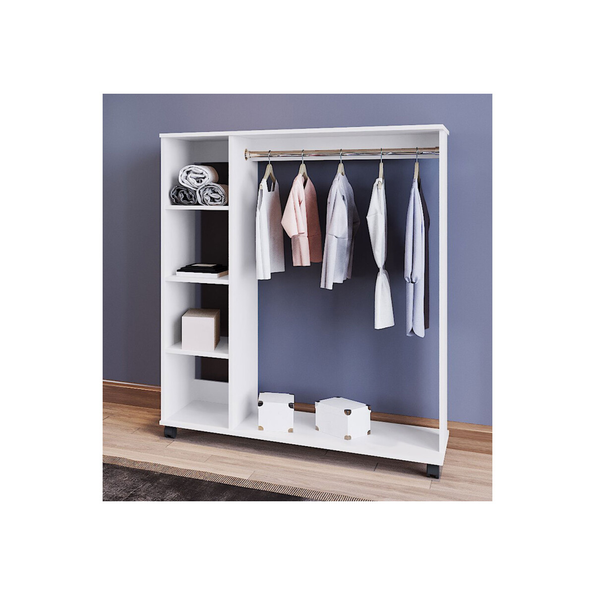 Garderobní stojan s policemi a tyčí D1 100 cm Bílá
Garderobní stojan s policemi a tyčí D1 100 cm Bílá