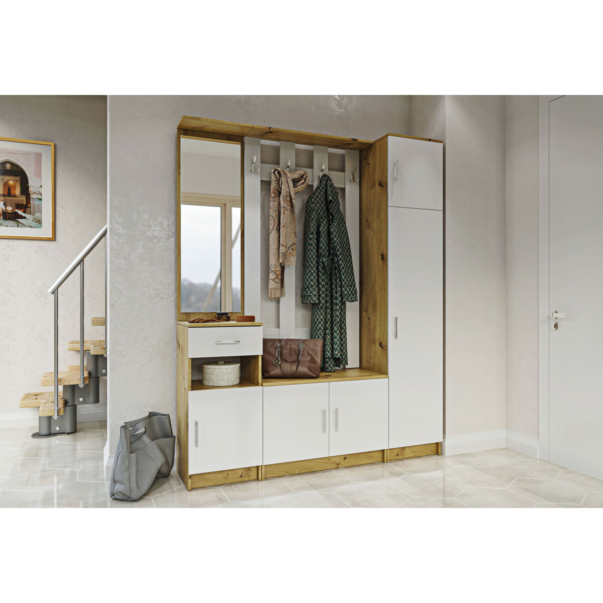 Předsíňová sestava 1.6 dub artisan / nymphaea alba Série do předsíně Stephanie
Předsíňová sestava 1.6 dub artisan / nymphaea alba Série do předsíně Stephanie