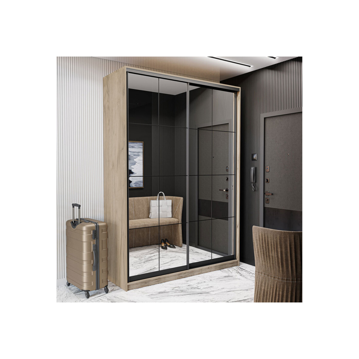 Skříň s posuvnými dveřmi 2 zrcadla 120x240x60 cm Loft Lines BL Dub kraft šedý
Skříň s posuvnými dveřmi 2 zrcadla 120x240x60 cm Loft Lines BL Dub kraft šedý