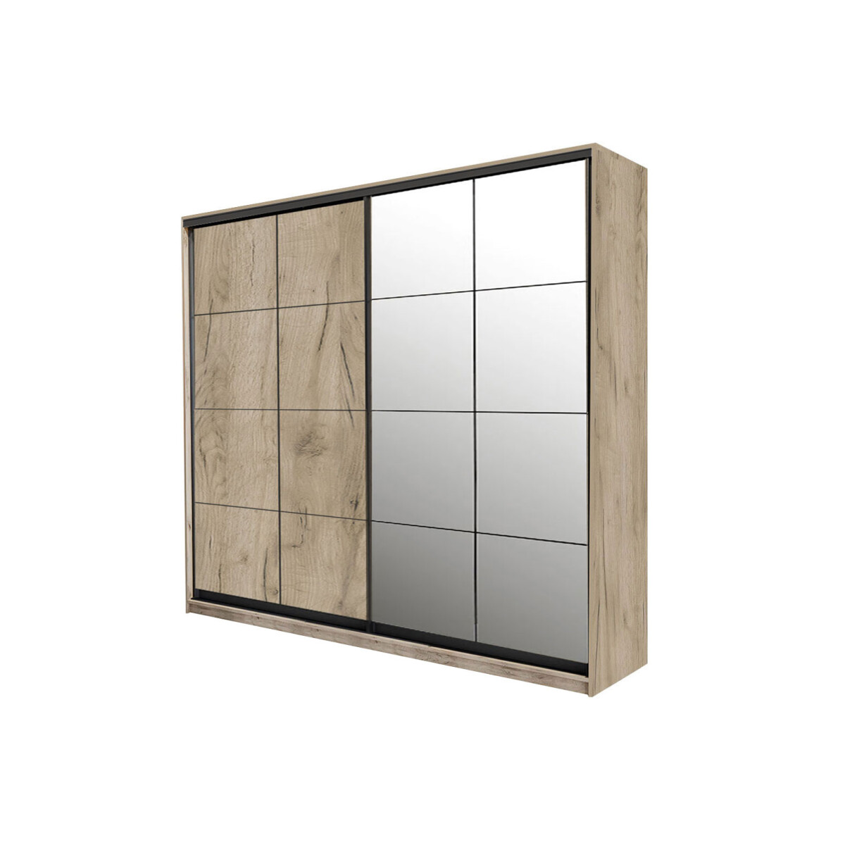 Skříň s posuvnými dveřmi 2D 180x240x60 cm W, 1 DTD + 1 zrcadlo Lines BL
Skříň s posuvnými dveřmi 2D 180x240x60 cm W, 1 DTD + 1 zrcadlo Lines BL