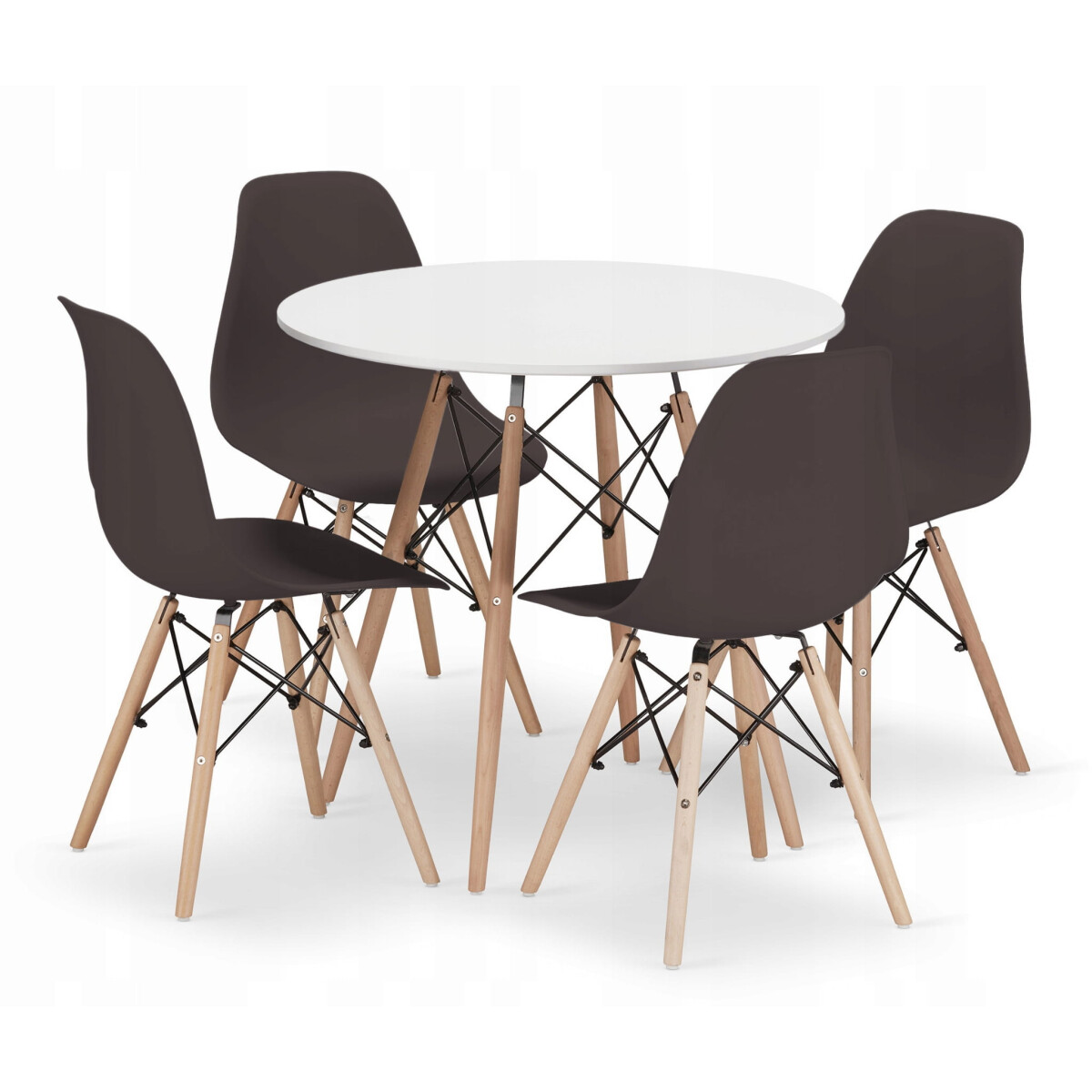 Sada kulatý stůl TODI 80 bílý + 4 židle OSAKA hnědé
Sada kulatý stůl TODI 80 bílý + 4 židle OSAKA hnědé