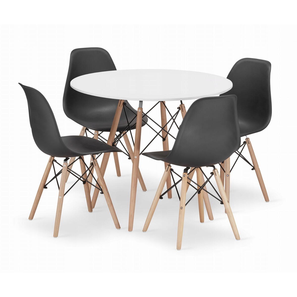 Sada kulatý stůl TODI 90 bílý + 4 židle OSAKA černé
Sada kulatý stůl TODI 90 bílý + 4 židle OSAKA černé