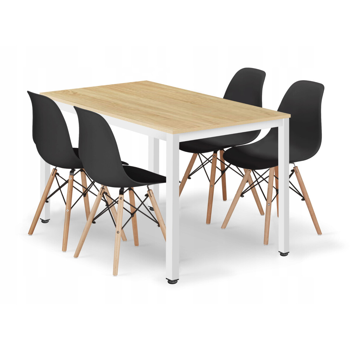 Sada obdélníkový stůl TESSA 120x60 dub + 4 židle OSAKA černé
Sada obdélníkový stůl TESSA 120x60 dub + 4 židle OSAKA černé
