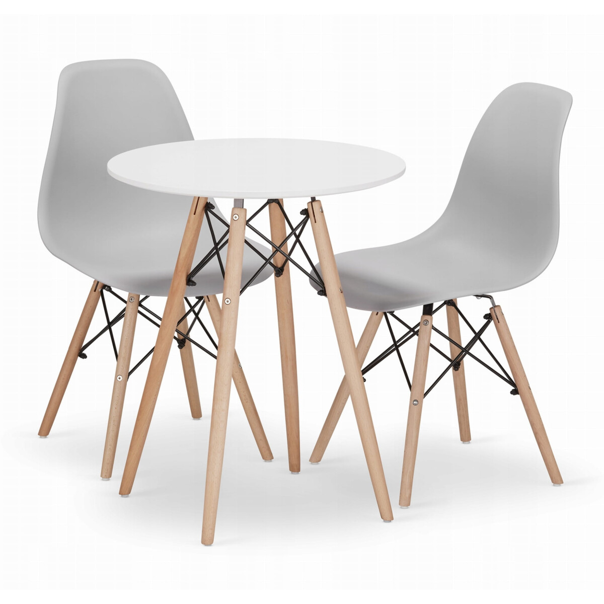 Sada kulatý stůl TODI 60 bílý + 2 židle OSAKA šedé
Sada kulatý stůl TODI 60 bílý + 2 židle OSAKA šedé