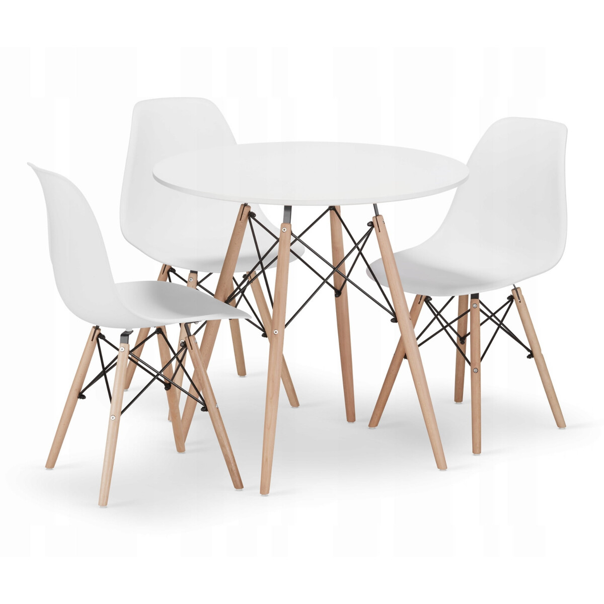 Sada kulatý stůl TODI 80 bílý + 3 židle OSAKA bílé 
Sada kulatý stůl TODI 80 bílý + 3 židle OSAKA bílé