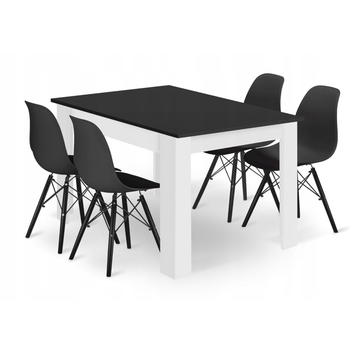 Sada obdélníkový stůl 120x80 černobílý + 4 židle OSAKA černé
Sada obdélníkový stůl 120x80 černobílý + 4 židle OSAKA černé