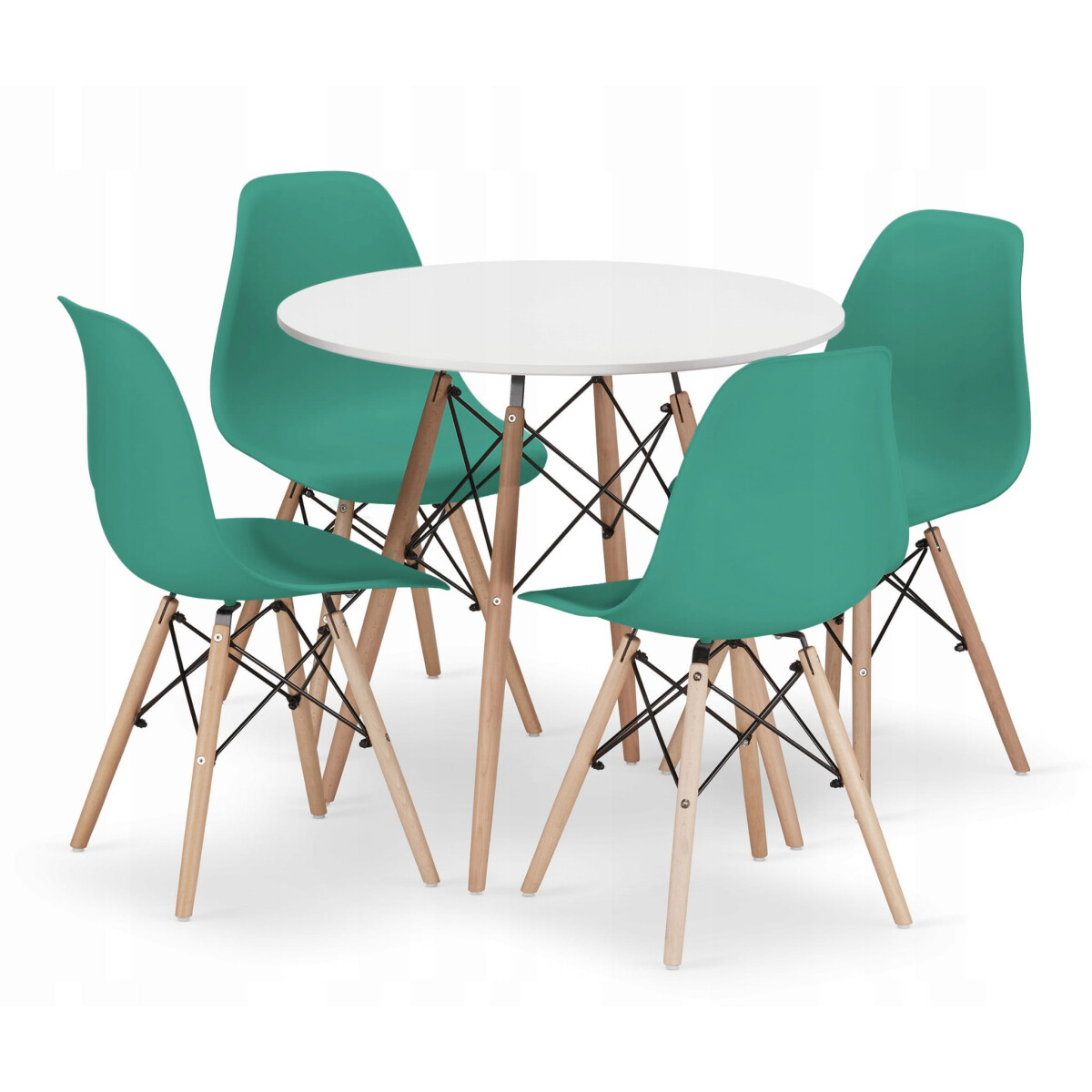 Sada kulatý stůl TODI 80 bílý + 4 židle OSAKA zelené
Sada kulatý stůl TODI 80 bílý + 4 židle OSAKA zelené