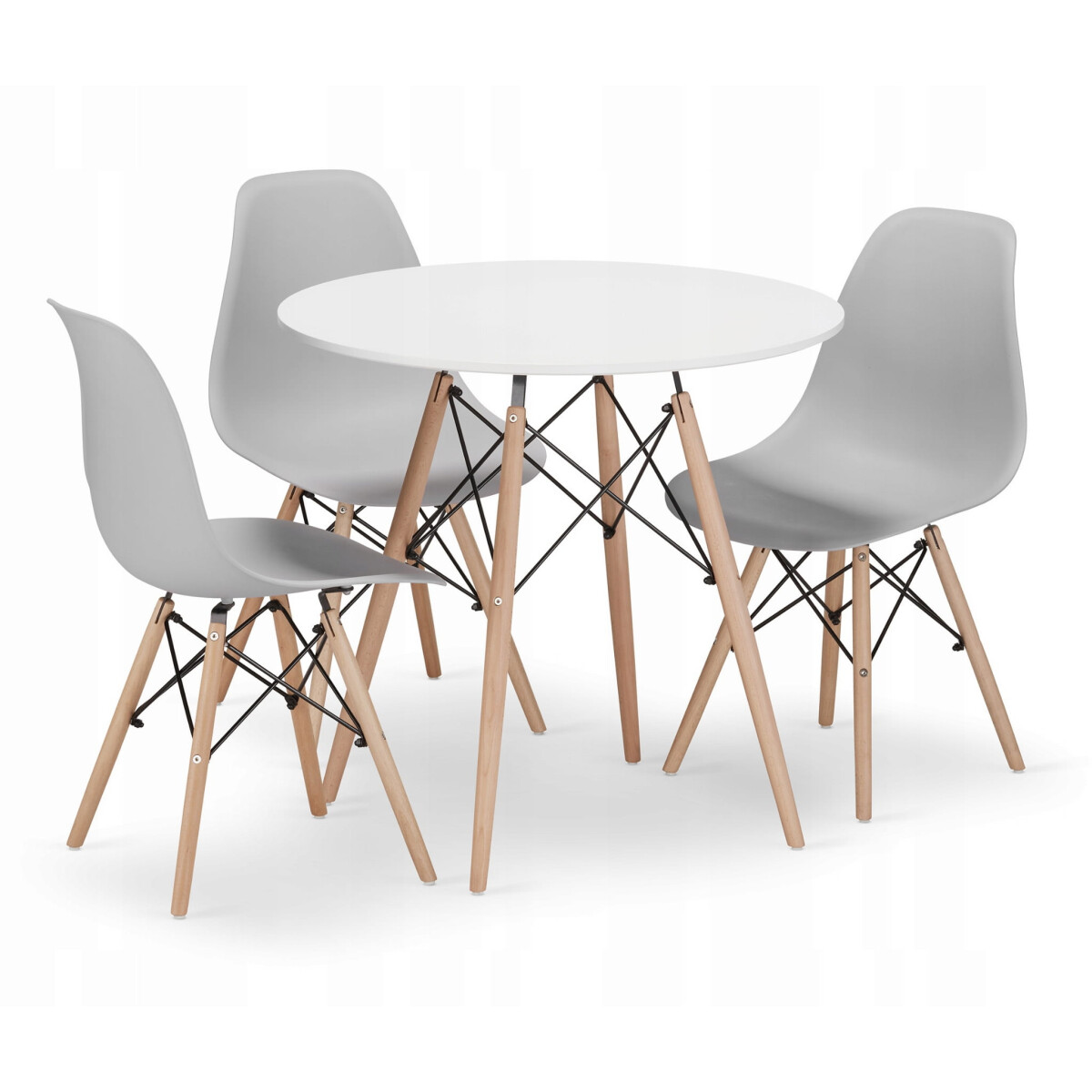 Sada kulatý stůl TODI 80 cm bílý + 3 židle OSAKA šedé
Sada kulatý stůl TODI 80 cm bílý + 3 židle OSAKA šedé