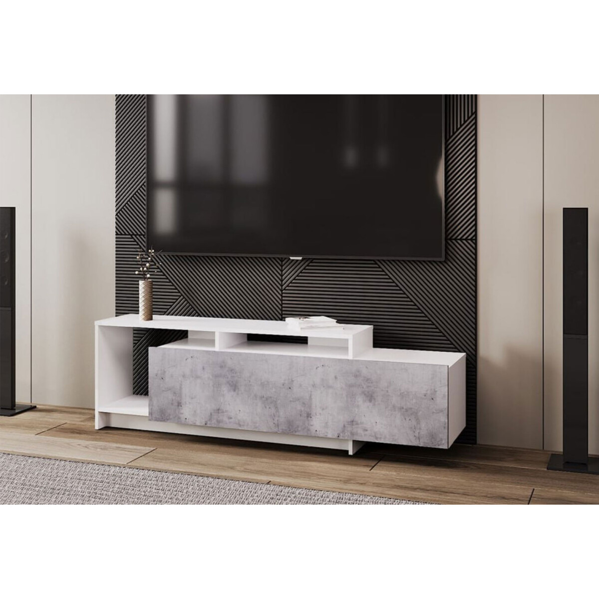 TV stolek U2 bílý / beton dřevotříska 160x38x48
TV stolek U2 bílý / beton dřevotříska 160x38x48