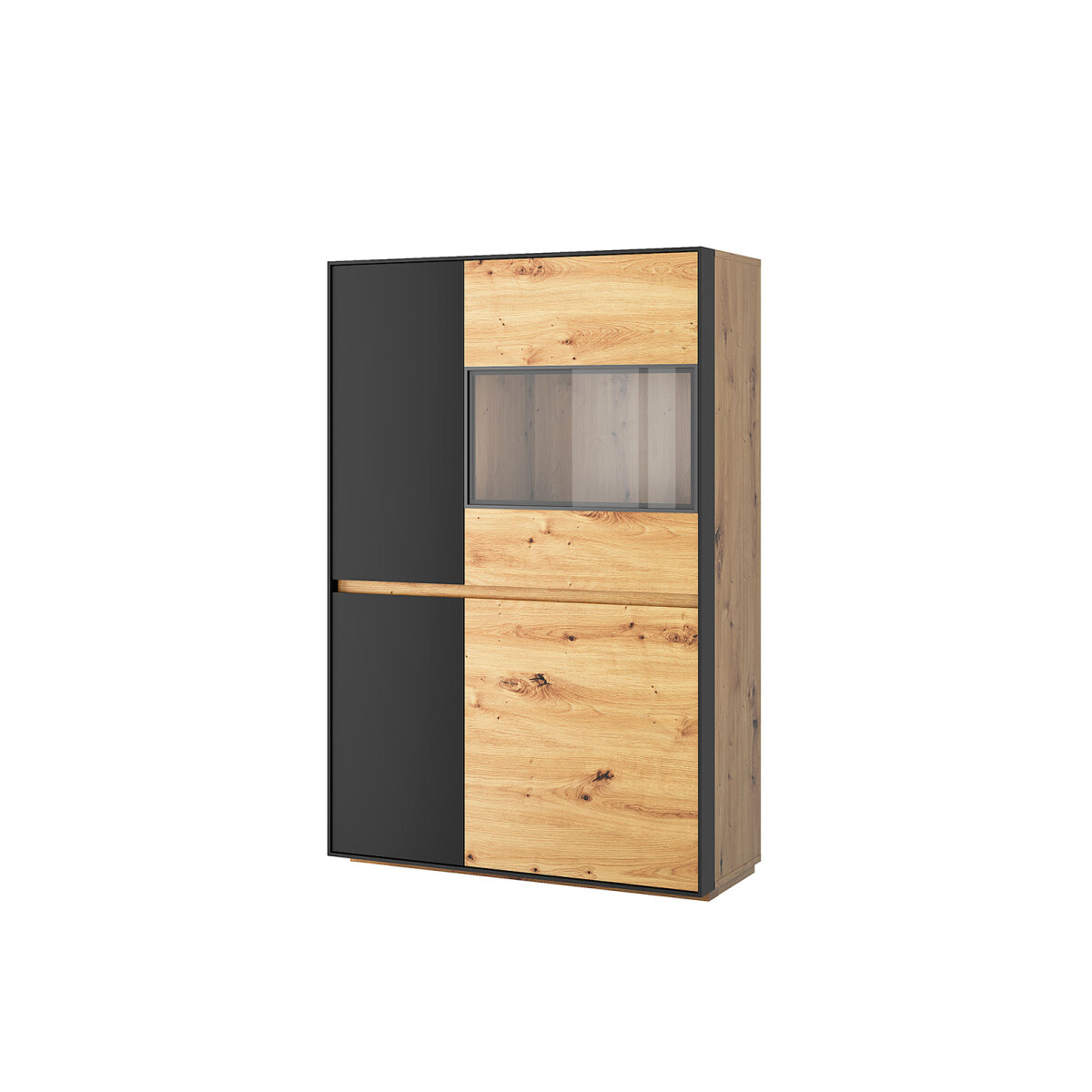 Vitrína nízká 3d1w dub artisan / černý Bosco
Vitrína nízká 3d1w dub artisan / černý Bosco
