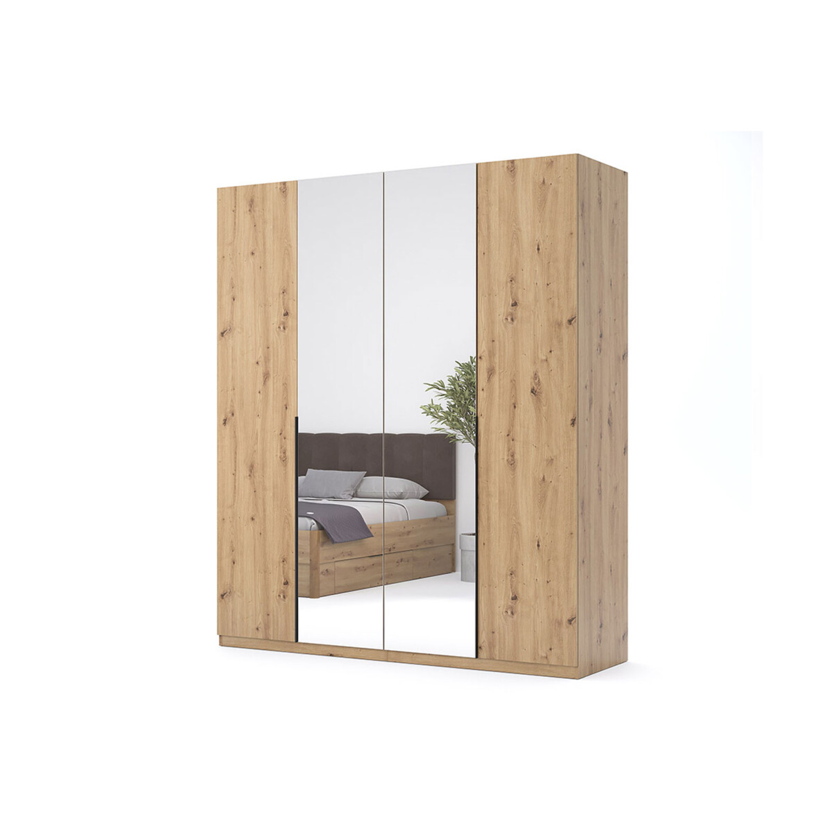 Skříň 4-dveřová se zrcadlem, série N, dub artisan Teddy
Skříň 4-dveřová se zrcadlem, série N, dub artisan Teddy