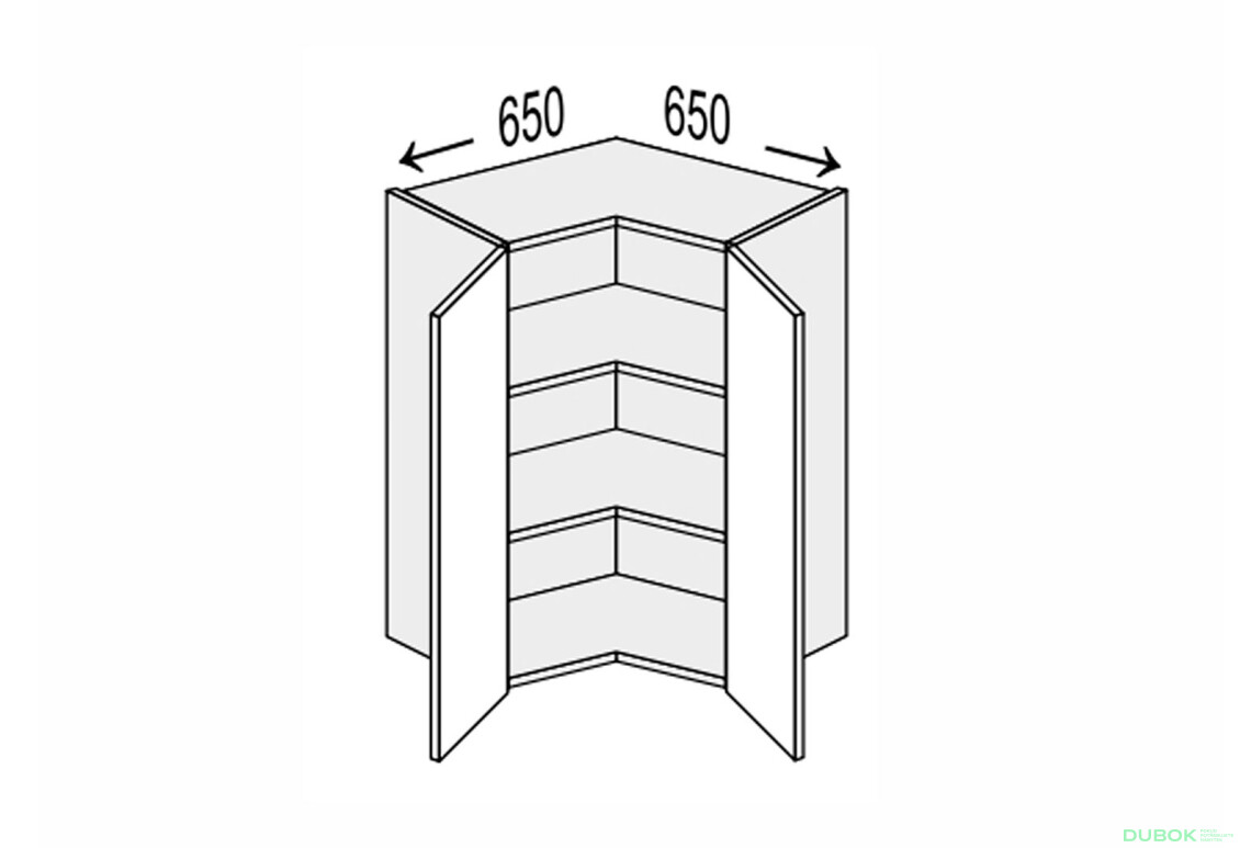 Vrchní roh V 90°/720 2dv Leo