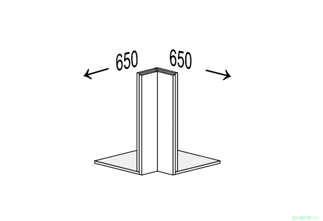 Korpus Roh 90° Antresol Klam 360mm
