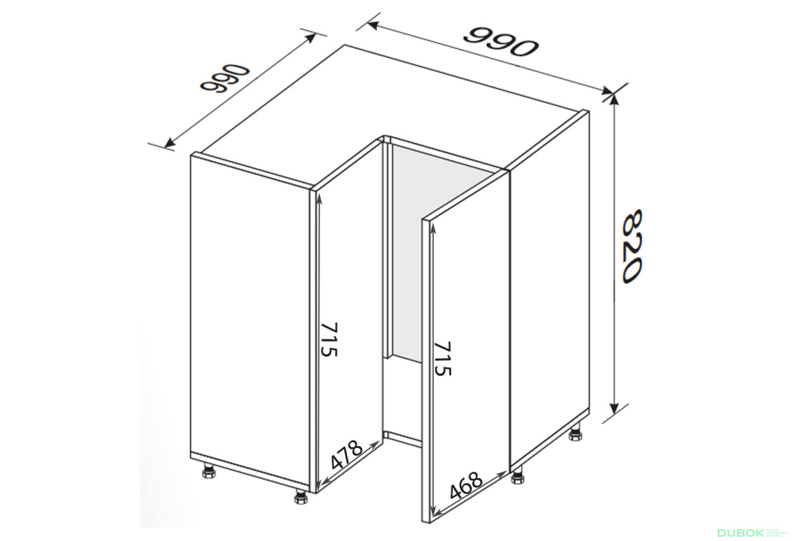 Fotografie 2 - Spodní roh N 90°/820 2dv Leo
