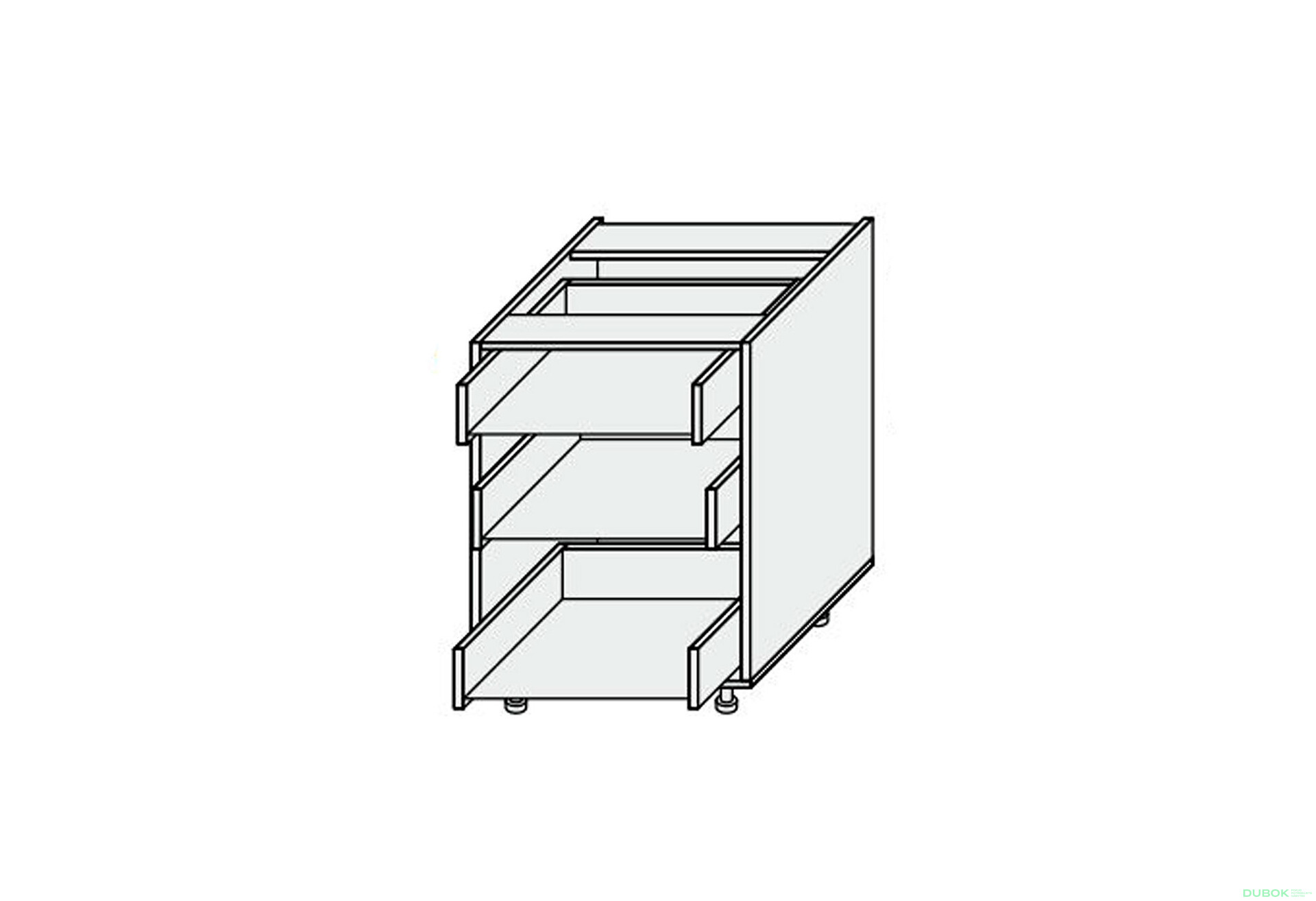 Fotografie 1 - Korpus 60N 3šx Pro Hettich 820mm