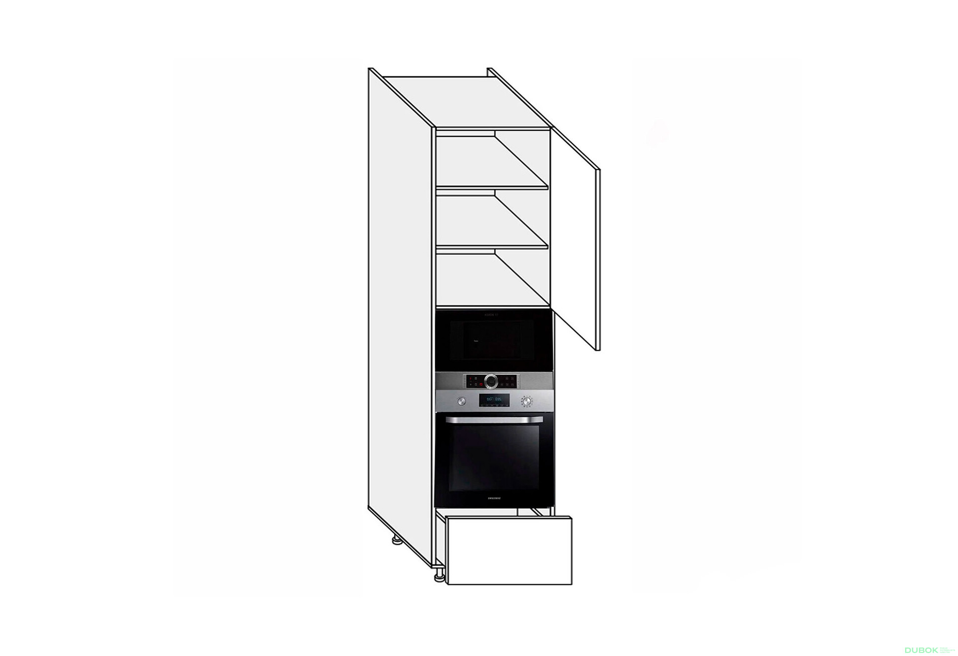 Fotografie 1 - Převlek 60PDM1SHX/2320 trouba + mikrovlnná trouba teleskop Pro Blum+Hettich pravý Millenium Premium