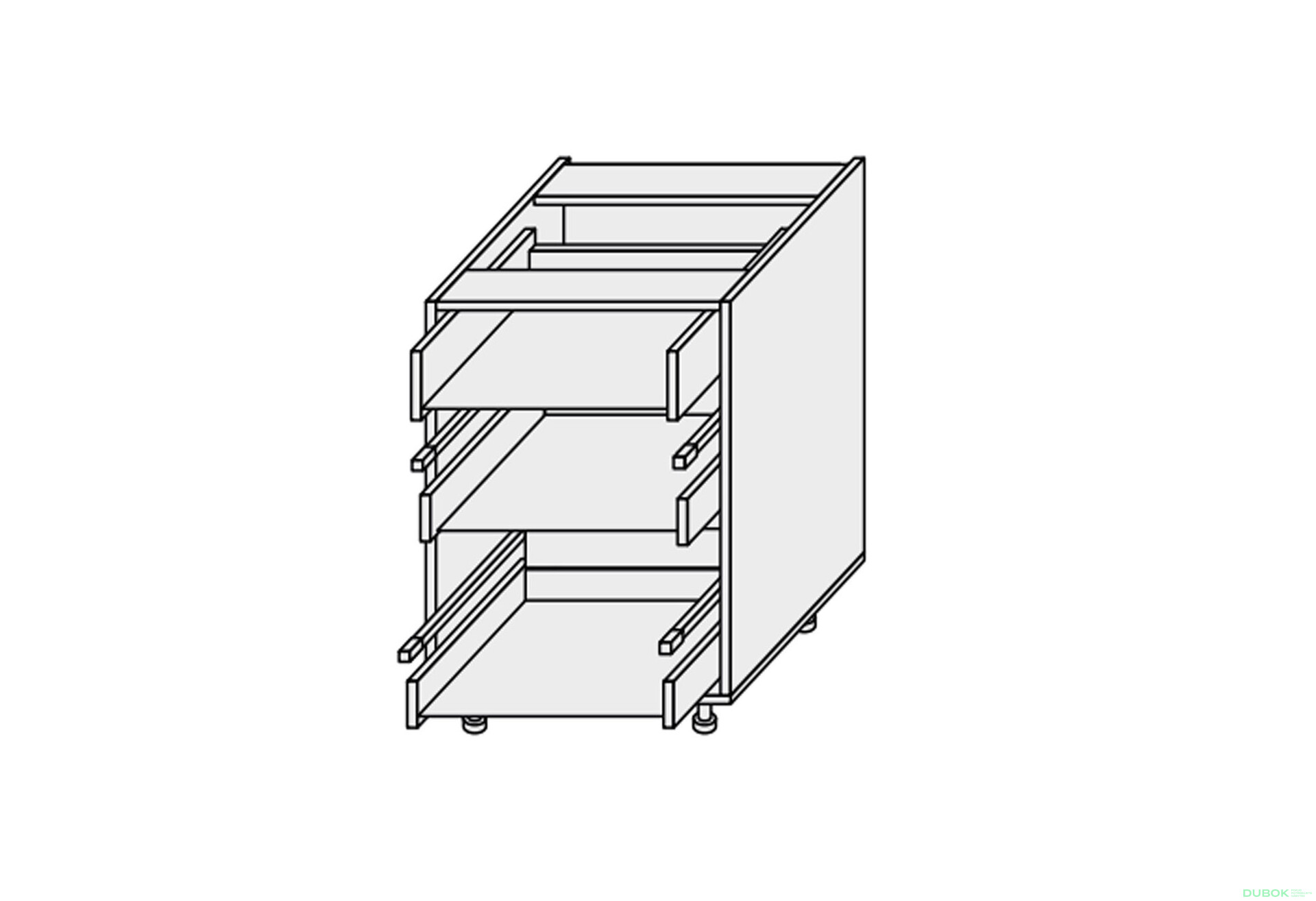 Fotografie 1 - Korpus 50N 3šx Pro Hettich 820mm