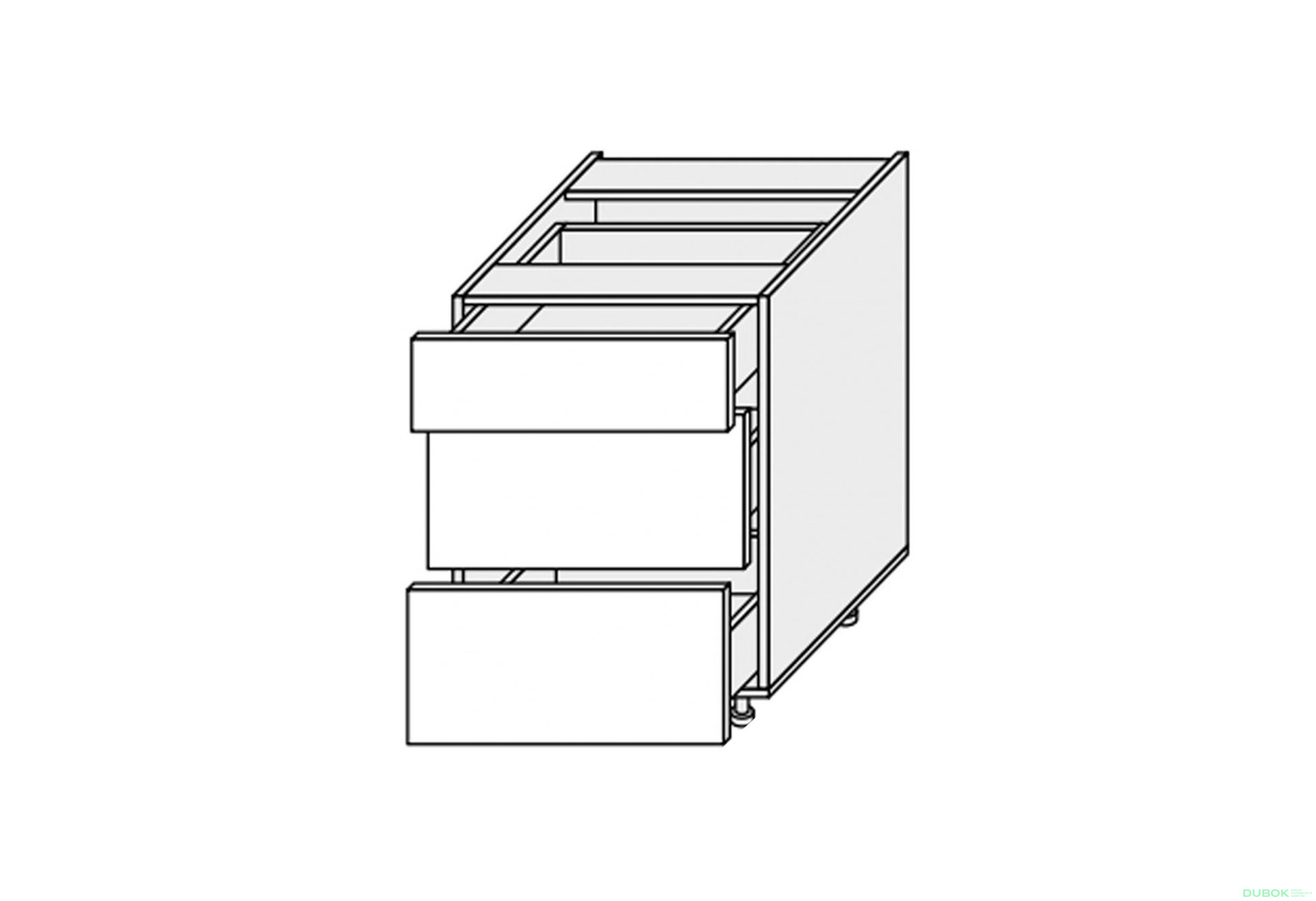 Fotografie 1 - Spodní skříňka 50N3ŠX/820 Pro Hettich Millenium Premium