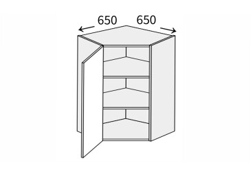 Vrchní roh V 45°/720 (650x650) 1dveře levý