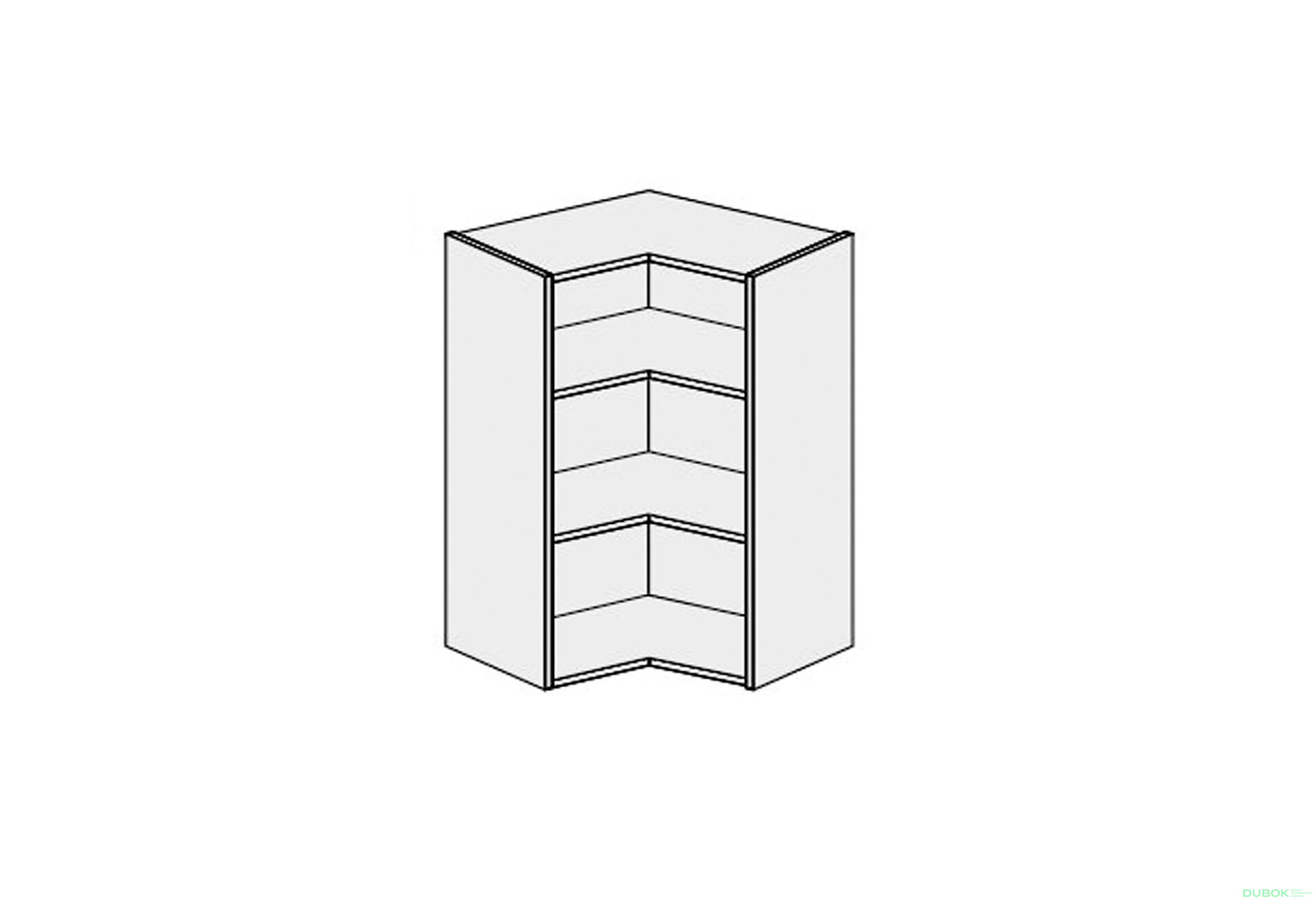 Fotografie 1 - Korpus RohV 90° 2D 650x650 Pro Blum 900 mm