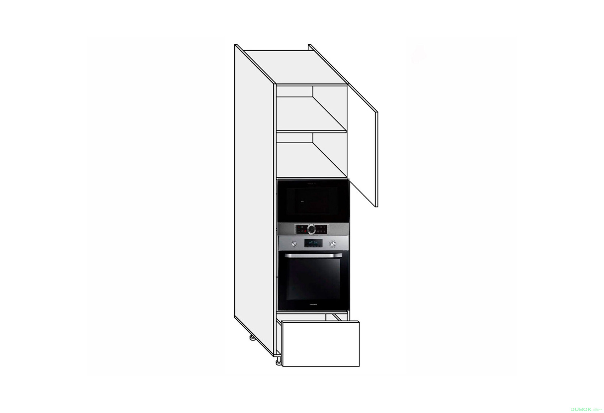 Fotografie 1 - Předsíň 60PDM1SHX/2140 trouba + mikrovlnná trouba teleskop Pro Blum+Hettich pravý Millenium Premium
