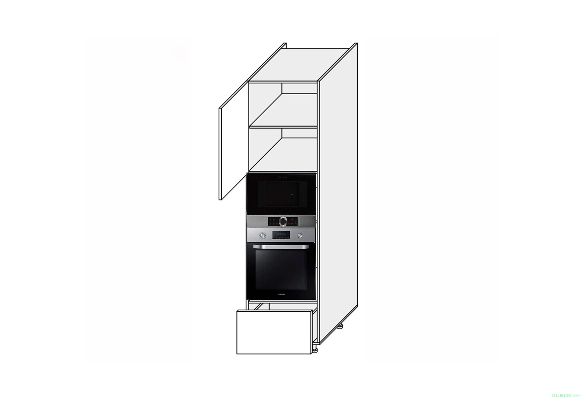 Fotografie 1 - Peníze 60PDM1SHX/2140 trouba + mikrovlnná trouba teleskop Pro Blum+Hettich levý Millenium Premium