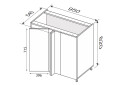 Fotografie 2 - Spodní roh N 90°/820x1000x600 1dveře Leo