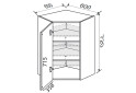 Fotografie 2 - Vrchní roh V 45°/720 (600x600) 1dveře Pro Blum Mary