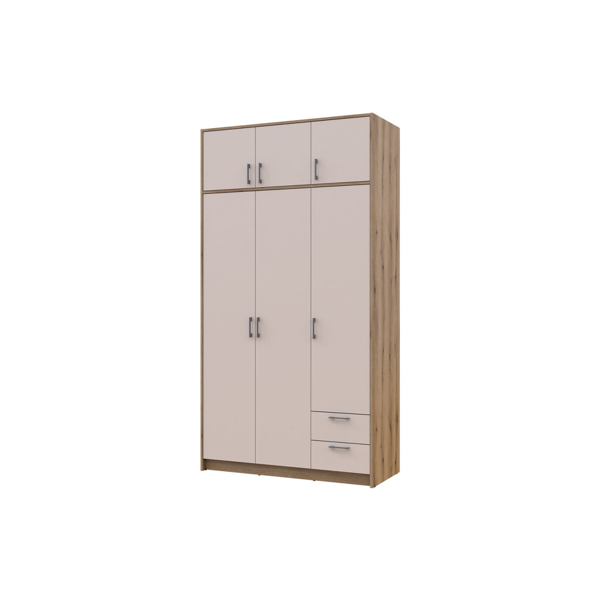 

Skříň Rondi 3 dřevotříska s horním prostorem artisan dub / cashmere 121x52x236