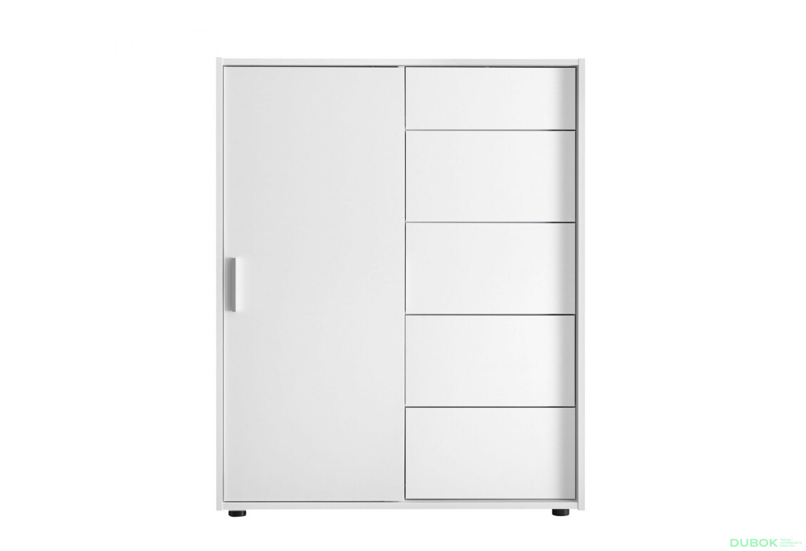 Komoda Case 1dv 5šx (Bílá)