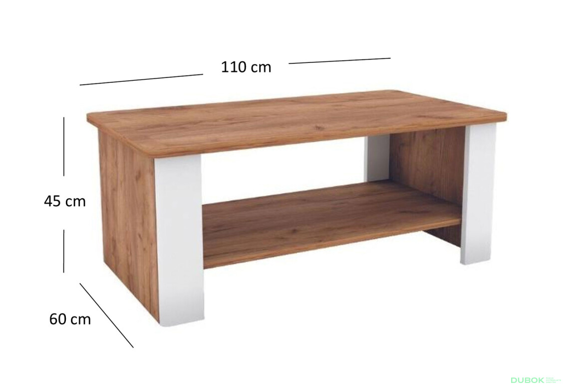 Fotografie 2 - Konferenční stolek 110 dub craft tmavý / bílý Candy