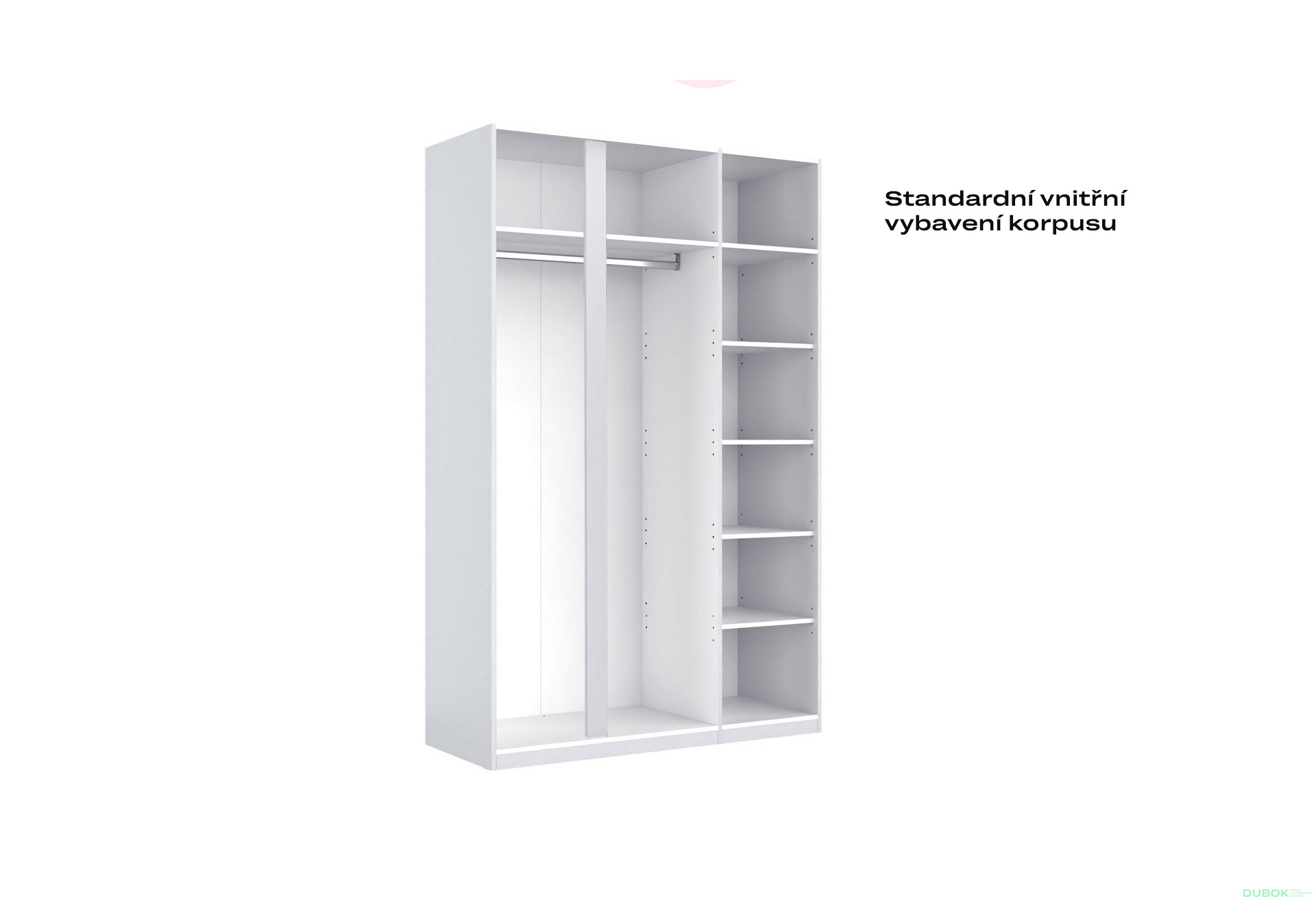 Fotografie 6 - Skříň 3dveřová Bez zrcadel Super Mat Bílá Tibo