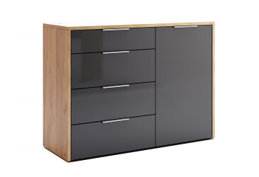 Komoda 1dv 4šu Lava / dub kraft Luna