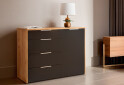 Fotografie 2 - Komoda 1dv 4šu Lava / dub kraft Luna