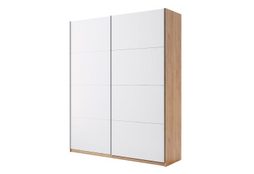 Skříň s posuvnými dveřmi 1.5x2.1m (Dveře Lesklé Bílé) série N Asti