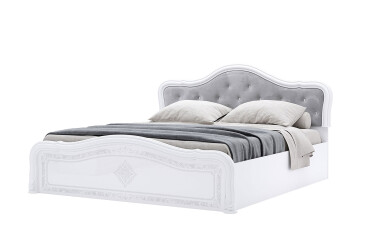 Postel 160 Lux výklopná s roštem, bílý lesk Luiza