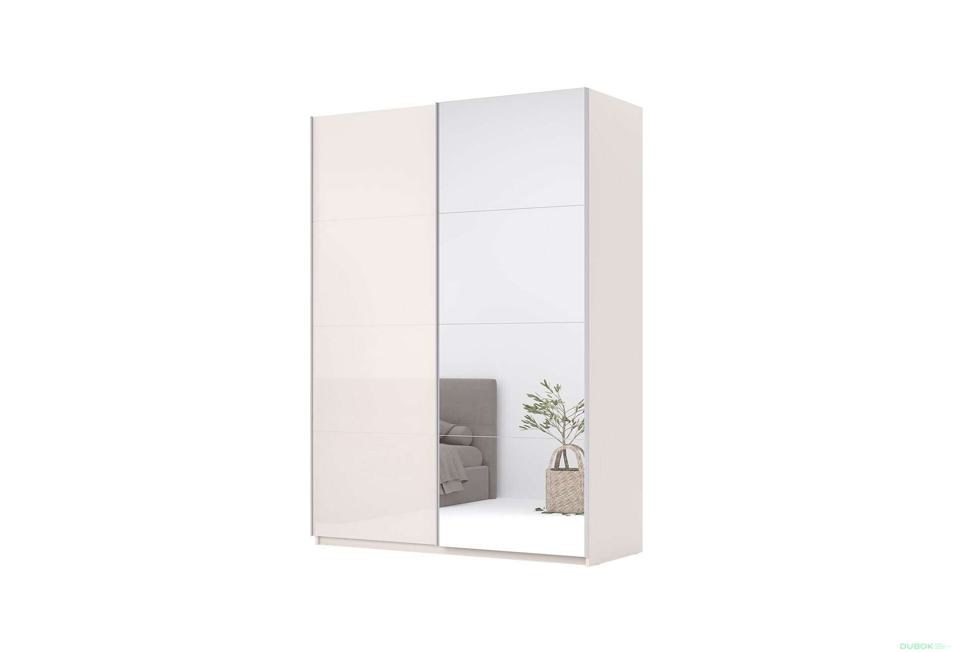 Fotografie 1 - Skříň s posuvnými dveřmi 2.0x2.4m (Dveře Lesklý Kašmír/Zrcadlo), série N Lily