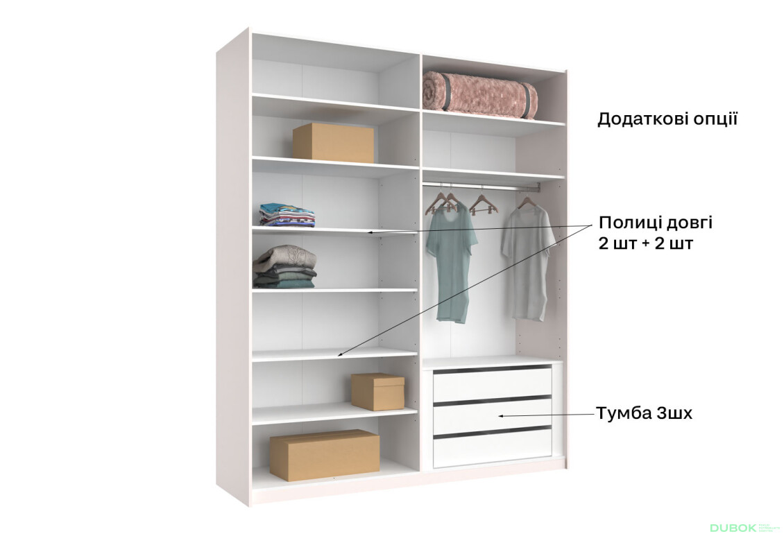 Fotografie 12 - Skříň s posuvnými dveřmi 2.0x2.4m (Dveře Lesklý Kašmír/Zrcadlo), série N Lily