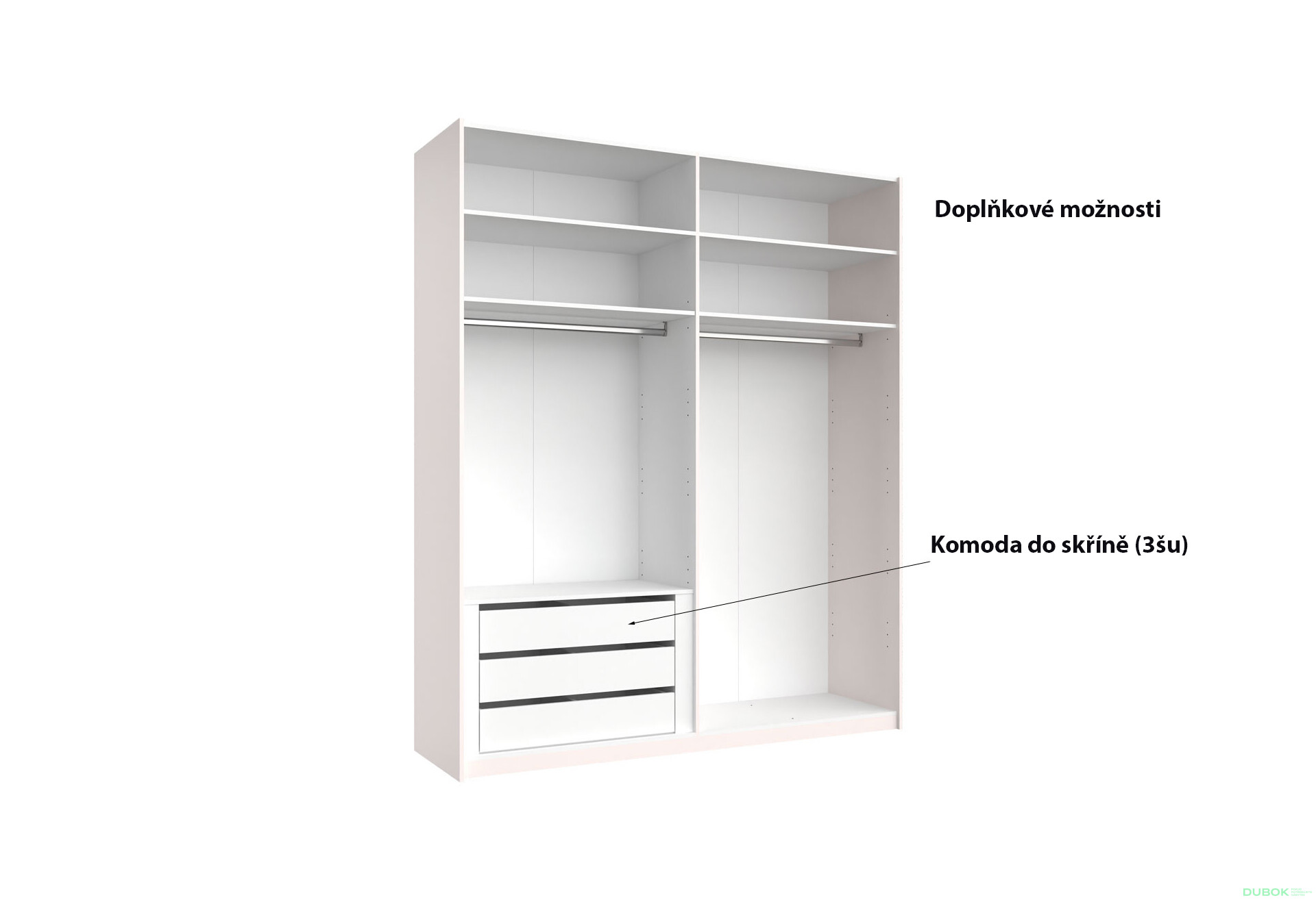 Fotografie 11 - Skříň s posuvnými dveřmi 2.0x2.4m (Dveře Lesklý Kašmír/Zrcadlo), série N Lily