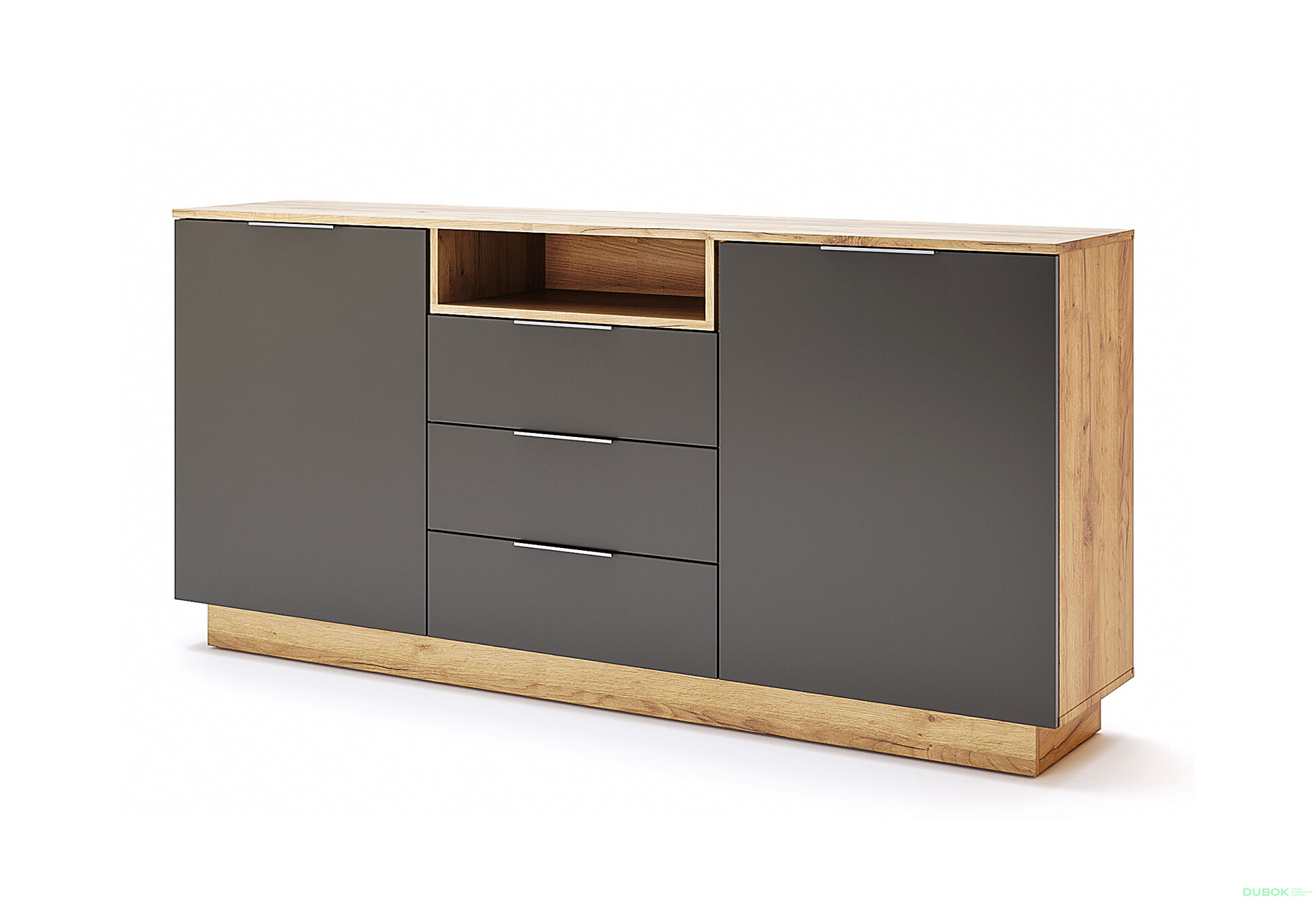 Fotografie 1 - Komoda 2dv 3šu Lava / dub kraft Luna