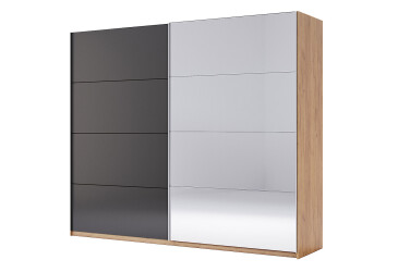 Skříň s posuvnými dveřmi 2,5x2,1m (Dveře Mat Láva/Zrcadlo), série N Luna