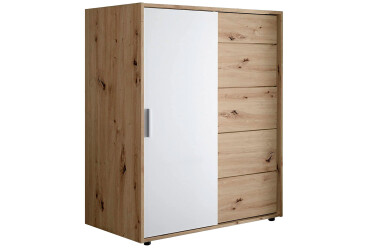 Komoda Case 1dv 5šx (Bílá / Dub artisan)